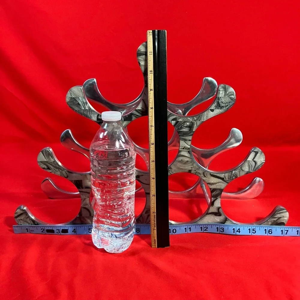 Aluminum‎ 9-bottle Wine Rack / Tiled Abstract Liquor / Michael Noll Style / 80s